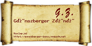 Günszberger Zénó névjegykártya